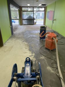 Grinding the concrete