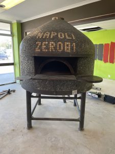 Pizza oven in place